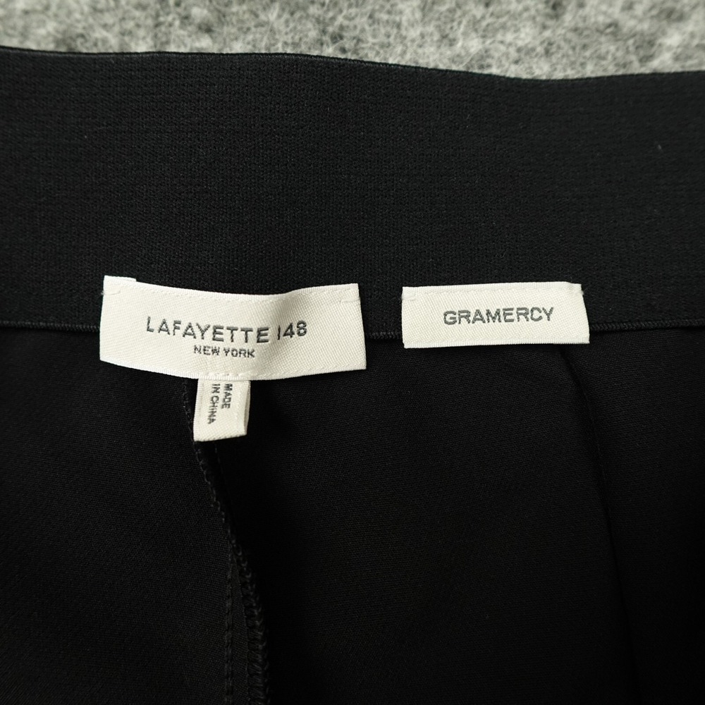 Lafayette 148 New York Pants Womens 10 Black Gramercy Acclaimed Stretch Straight - Picture 3 of 9